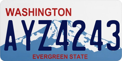 WA license plate AYZ4243