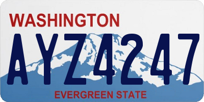 WA license plate AYZ4247