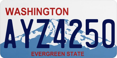 WA license plate AYZ4250