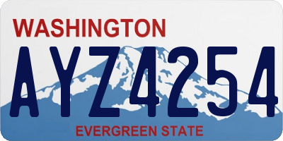 WA license plate AYZ4254