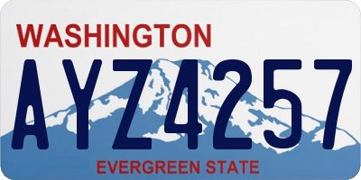 WA license plate AYZ4257