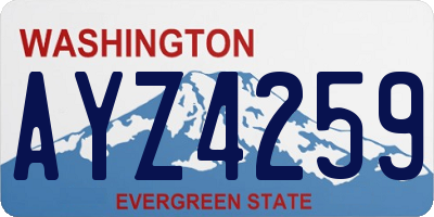 WA license plate AYZ4259