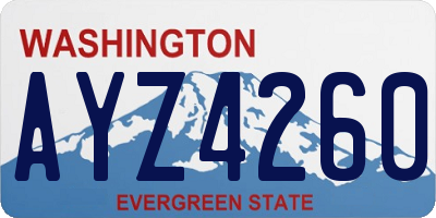 WA license plate AYZ4260