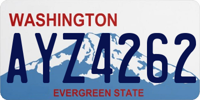 WA license plate AYZ4262