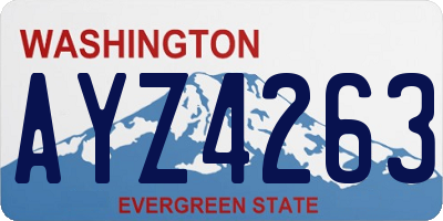 WA license plate AYZ4263