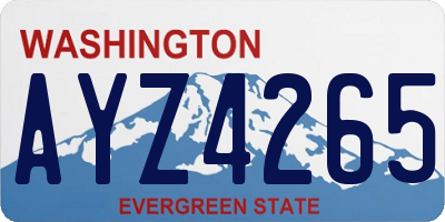 WA license plate AYZ4265