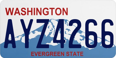 WA license plate AYZ4266