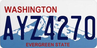 WA license plate AYZ4270