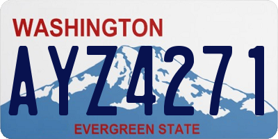 WA license plate AYZ4271