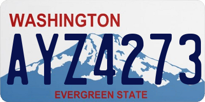 WA license plate AYZ4273