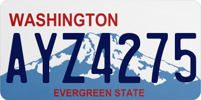 WA license plate AYZ4275