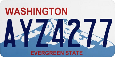 WA license plate AYZ4277