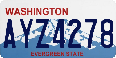 WA license plate AYZ4278