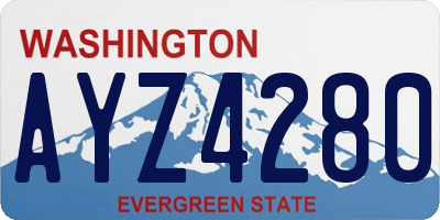 WA license plate AYZ4280