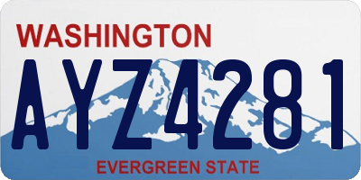 WA license plate AYZ4281