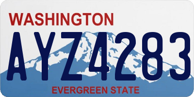 WA license plate AYZ4283