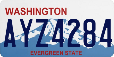 WA license plate AYZ4284