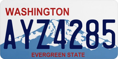 WA license plate AYZ4285