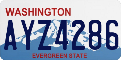 WA license plate AYZ4286