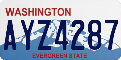 WA license plate AYZ4287