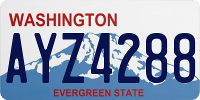 WA license plate AYZ4288