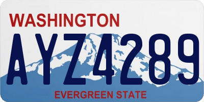 WA license plate AYZ4289