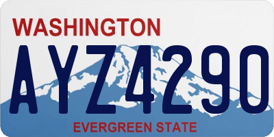 WA license plate AYZ4290