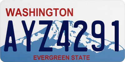 WA license plate AYZ4291