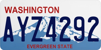 WA license plate AYZ4292