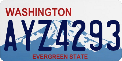 WA license plate AYZ4293