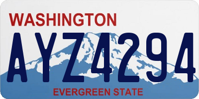 WA license plate AYZ4294