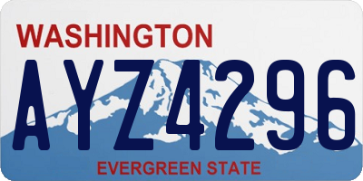 WA license plate AYZ4296