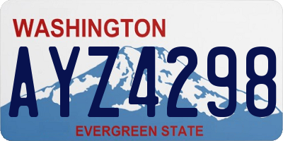 WA license plate AYZ4298