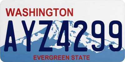 WA license plate AYZ4299