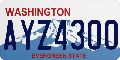 WA license plate AYZ4300