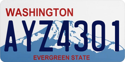 WA license plate AYZ4301