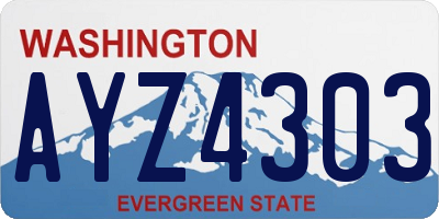 WA license plate AYZ4303