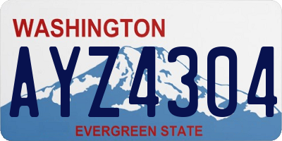 WA license plate AYZ4304