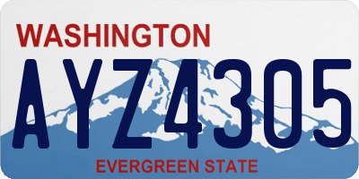 WA license plate AYZ4305