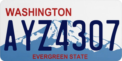 WA license plate AYZ4307