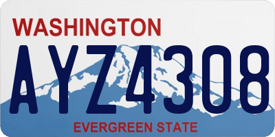 WA license plate AYZ4308