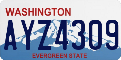 WA license plate AYZ4309