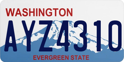 WA license plate AYZ4310