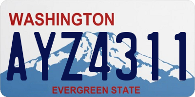 WA license plate AYZ4311