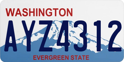 WA license plate AYZ4312