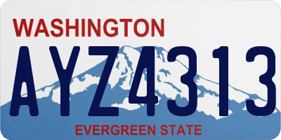 WA license plate AYZ4313