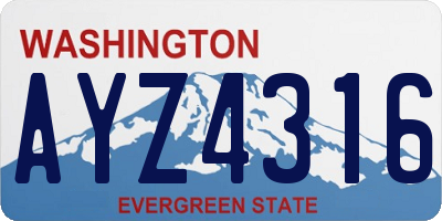 WA license plate AYZ4316