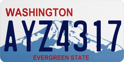 WA license plate AYZ4317