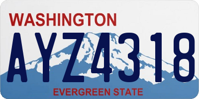 WA license plate AYZ4318