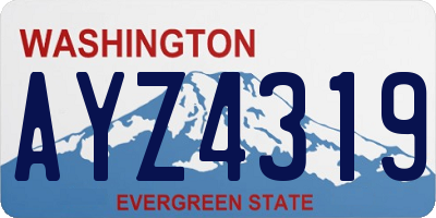 WA license plate AYZ4319